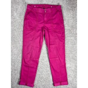 The Straight Crop Pants Women's Size 4 Pink Cotton Blend Straight Leg Cropped